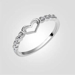 💞 Super Lovely Heart Sweet Many Tiny Zircon Filled Silver Ring for Women,VIP458